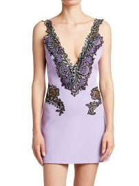 Shop Versace Embroidered V-Neck Minidress at Saks Fifth Avenue